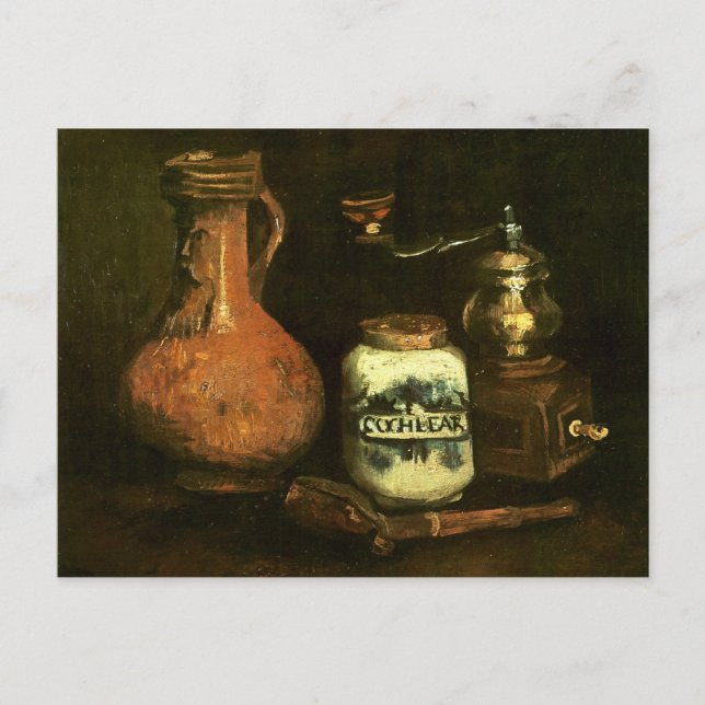 Coffee Mill Pipe Case & Jug Van Gogh Fine Art Postcard (Front)