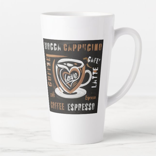 Coffee Mocca Cappucino Esspreso Cafe'Latte Latte Mug (Right)
