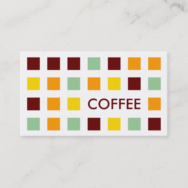 COFFEE (mod squares) Business Card (Front)