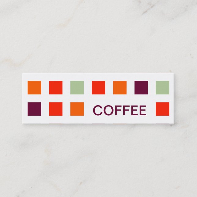COFFEE mod squares Mini Business Card (Front)