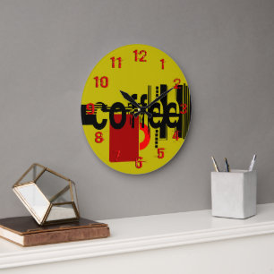 Coffee Modern Minimalist Numbered Clock