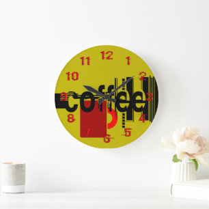 Coffee Modern Minimalist Numbered Clock