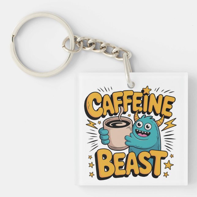 Coffee Monster Key Ring (Front)