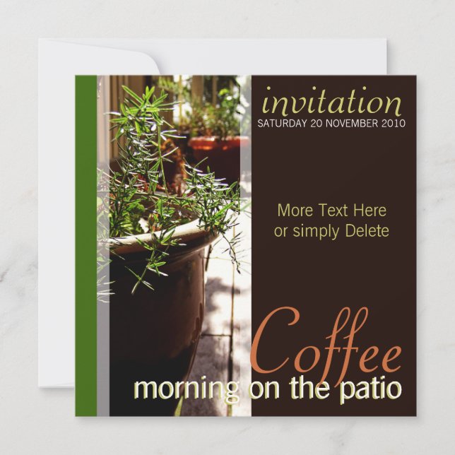 Coffee Morning on the Patio Invitation (Front)