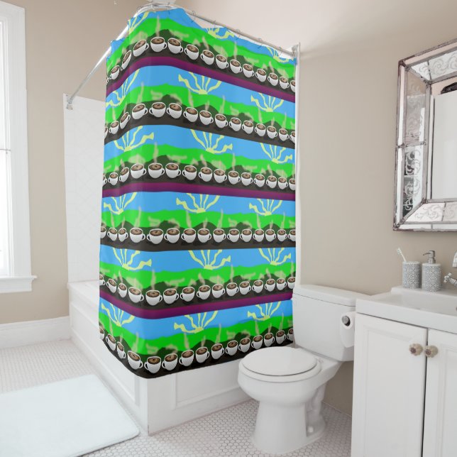 Coffee Morning Shower Curtain (In Situ)
