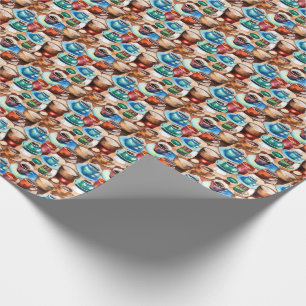 Coffee Morning Watercolor Pattern Wrapping Paper