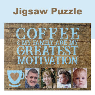 Coffee motivation 4 photo brown blue jigsaw puzzle
