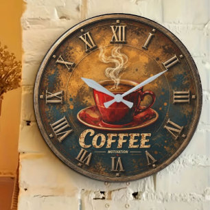 Coffee Motivation Large Clock
