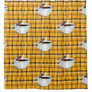 coffee mouse bathroom shower curtain
