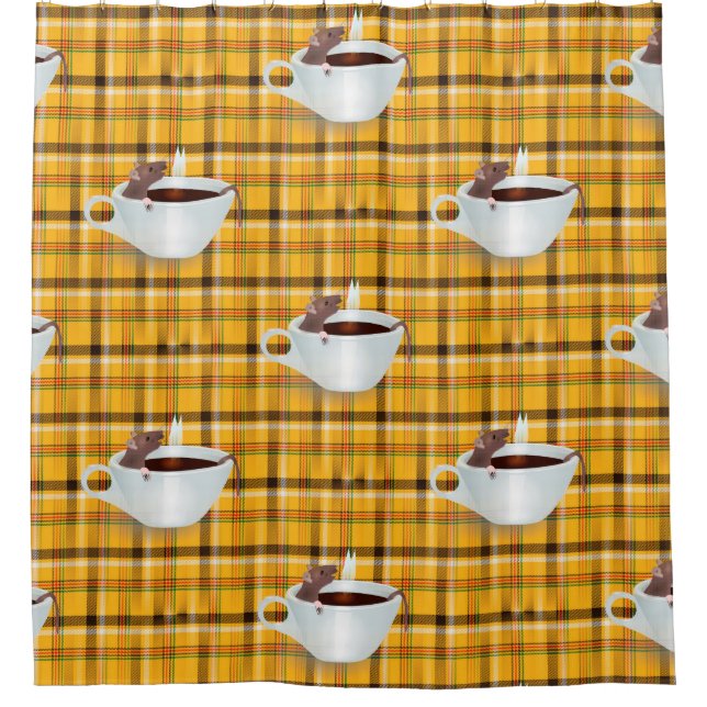 coffee mouse bathroom shower curtain (Front)