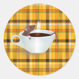 coffee mouse classic round sticker