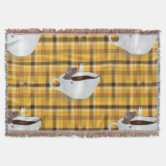 coffee mouse throw blanket (Front)