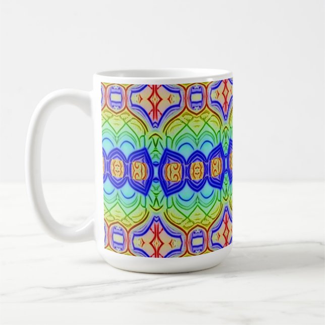 Coffee Mug, A vibrant colourful pattern   Mug (Left)