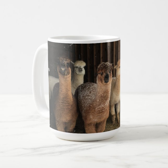 Coffee Mug - Alpacas in the Snow (Front Left)