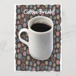 Coffee Mug and Ovals Coffee Break Invitation