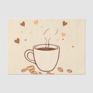 Coffee Mug and Steam in Doodle Style Tissue Paper