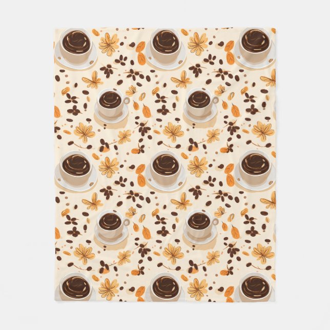 Coffee Mug & Bean Fleece Blanket (Front)