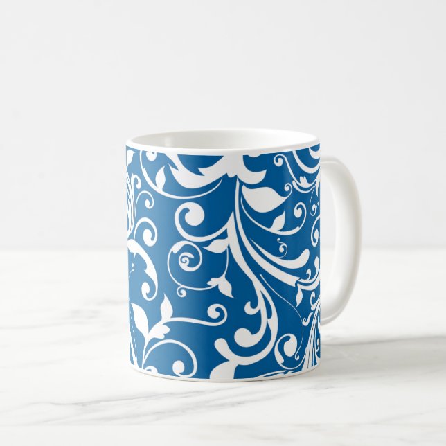 Coffee Mug-Blue Swirls Mug (Front Right)