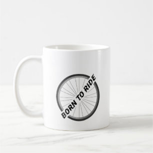 Coffee Mug "Born to Ride" Wheel Design