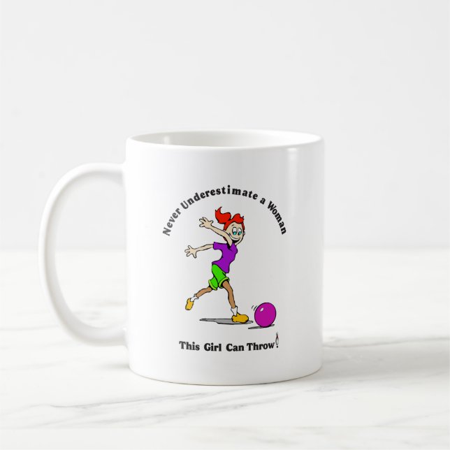 Coffee Mug: Bowling - This Girl can throw Mug (Left)