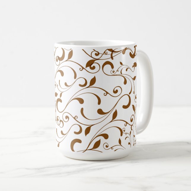 Coffee Mug-Brown Swirls Mug (Front Right)