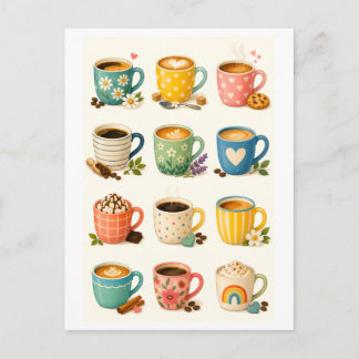 Coffee Mug Collage Postcard