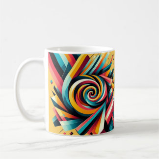 Coffee Mug - Colourful Spiral Geometric Design