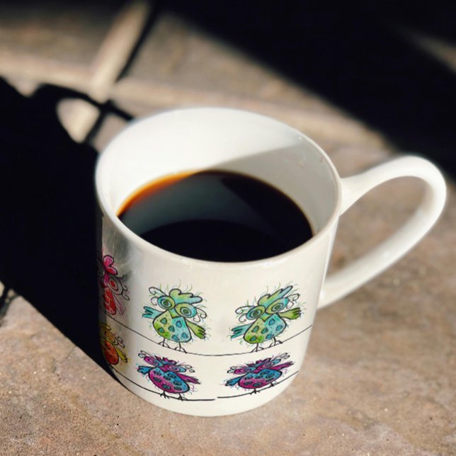Coffee mug (Colourful Whimsical Birds 01) (Creator Uploaded)