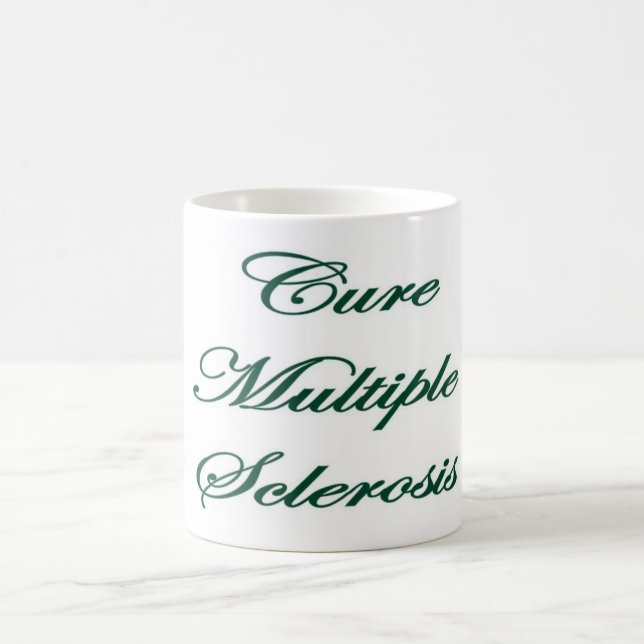 Coffee Mug CureMS with ribbons green (Center)