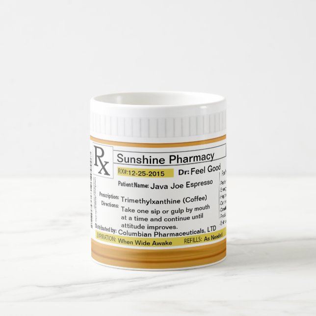Coffee Mug Customisable Prescription RX (Center)
