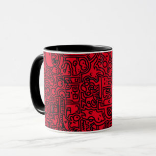 Coffee Mug Decorated with Abstract Animal Imagery