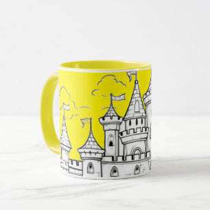 Coffee Mug Decorated with an Image of a Castle