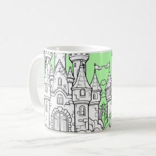 Coffee Mug Decorated with an Image of a Castle