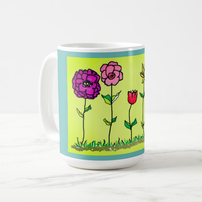 Coffee Mug - Digital Flowers (Front Left)