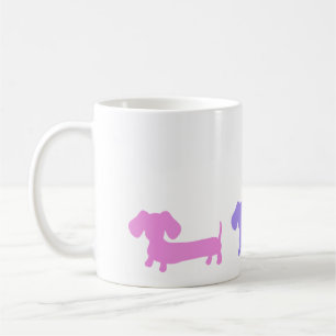 Coffee Mug Featuring Pastel Dachshund Puppies