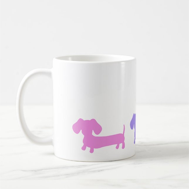 Coffee Mug Featuring Pastel Dachshund Puppies (Left)
