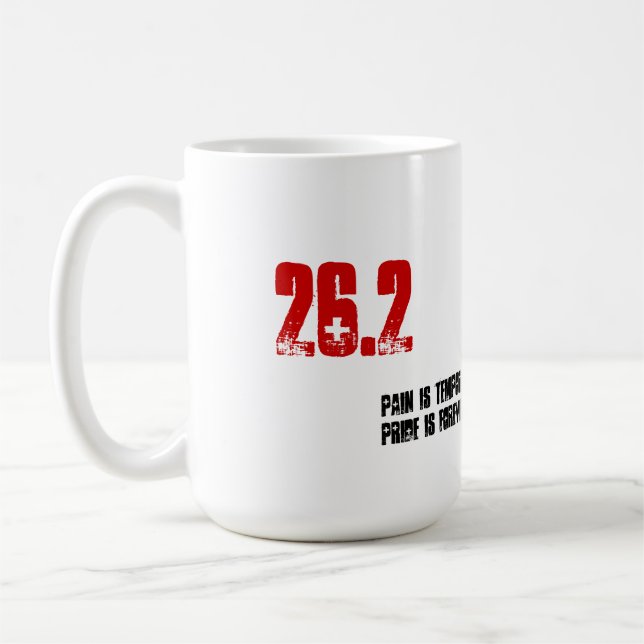 Coffee Mug for Runner - 26.2 Pain is Temporary (Left)