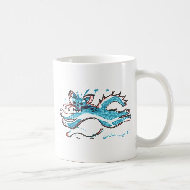 coffee mug happy water cat leaps (Right)