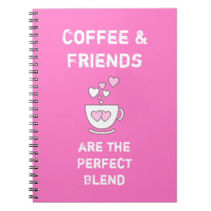 Coffee mug hot pink notebook