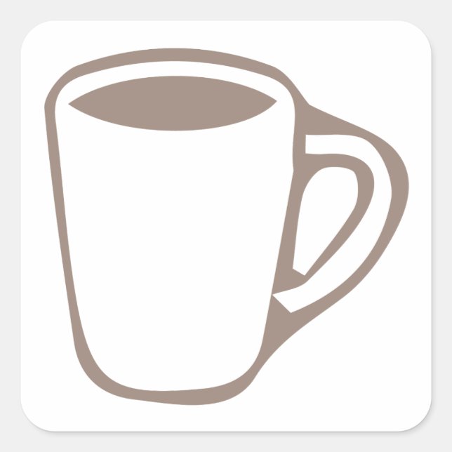 Coffee Mug Illustration Square Sticker (Front)