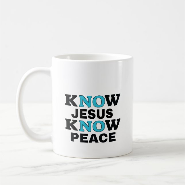 Coffee Mug: Know Jesus Know Peace Mug (Left)