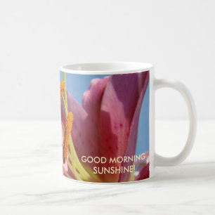 COFFEE MUG Lilies GOOD MORNING SUNSHINE
