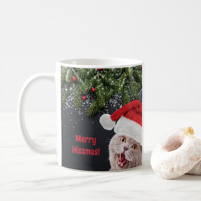 Coffee Mug, Merry Hissmas  Coffee Mug (With Donut)
