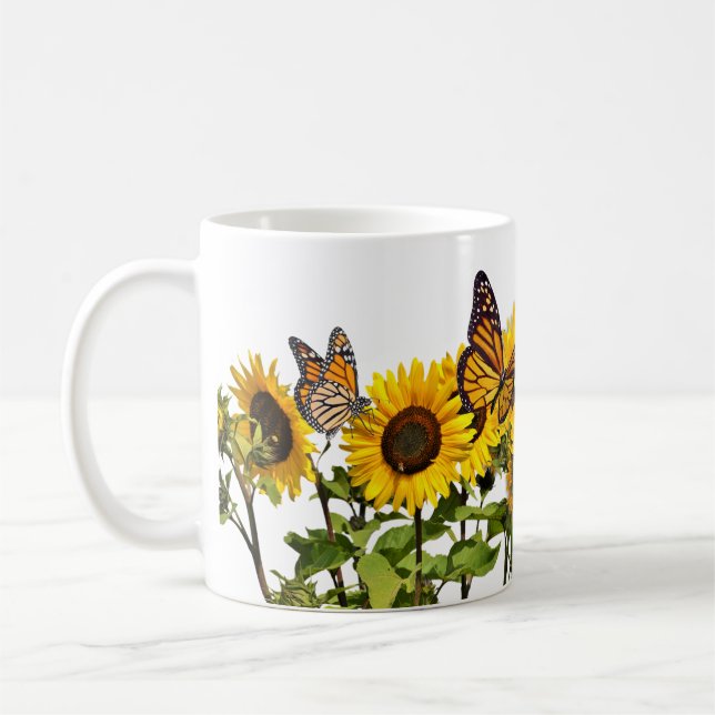 Coffee Mug Monarch Sunflowers (Left)