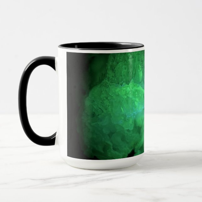 Coffee mug of a rock specimen, the Trancas geode (Left)