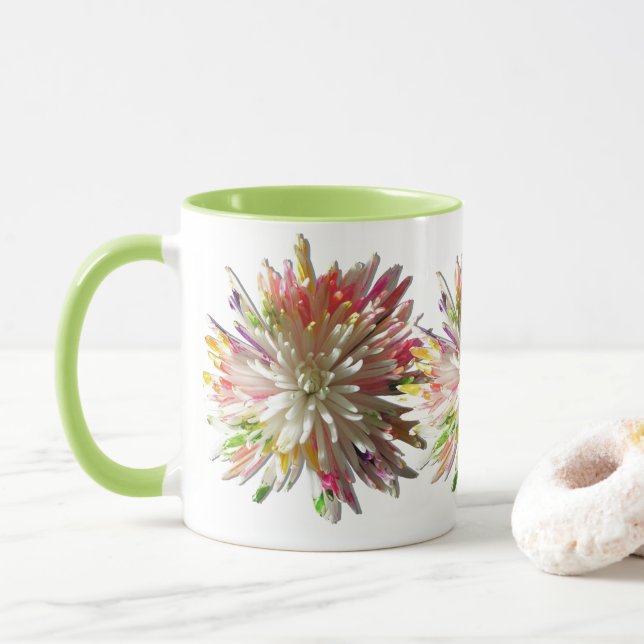 Coffee Mug - Painted White Spider Mum (With Donut)