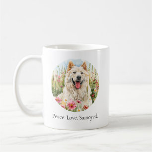Coffee Mug – Peace Love Samoyed Watercolor Mug
