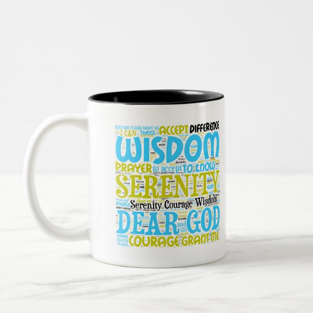 Coffee Mug Serenity Prayer Word Cloud (Left)