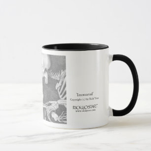Coffee Mug, skeleton on bike chasing a dragonfly Mug