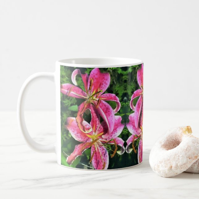 Coffee Mug Stargazer Lilies (With Donut)